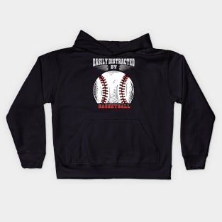 Easily Distracted by Dogs and Baseball Kids Hoodie